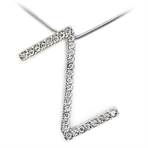 JCE624 Rhodium Brass Pendant with AAA Grade CZ  in Clear-PCS