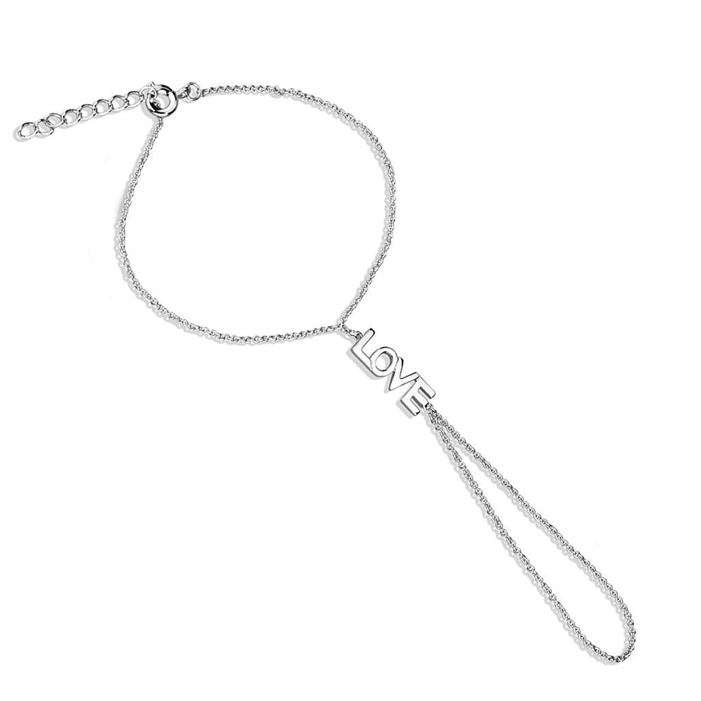 JCE1042 Rhodium Brass Bracelet with No Stone