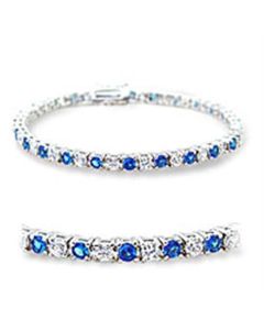 JCE904 Rhodium Brass Bracelet with Synthetic Spinel in Montana