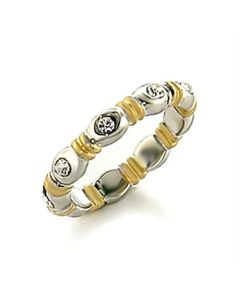 JCE148 Matte Gold & Rhodium Brass Toe Ring with Top Grade Crystal  in Clear