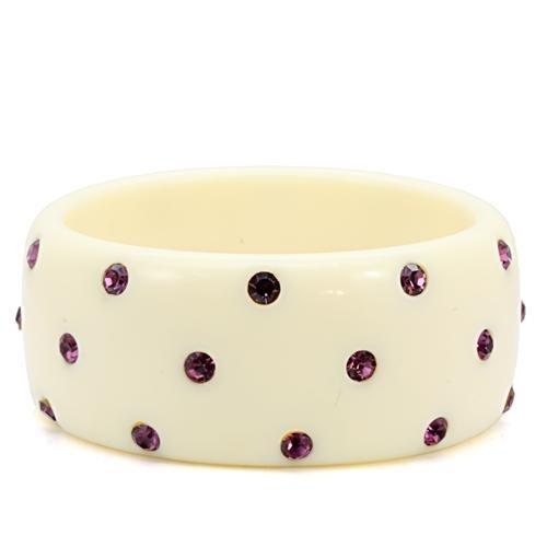 JCE1906 Resin Bangle with Top Grade Crystal  in Amethyst