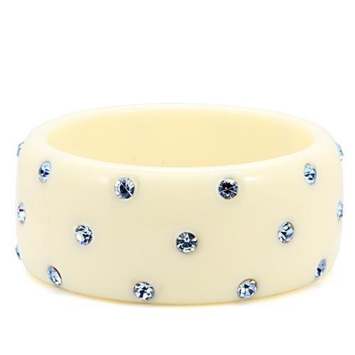 JCE1907 Resin Bangle with Top Grade Crystal  in Light Sapphire
