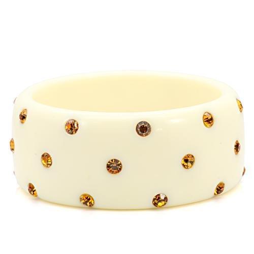 JCE1908 Resin Bangle with Top Grade Crystal  in Topaz