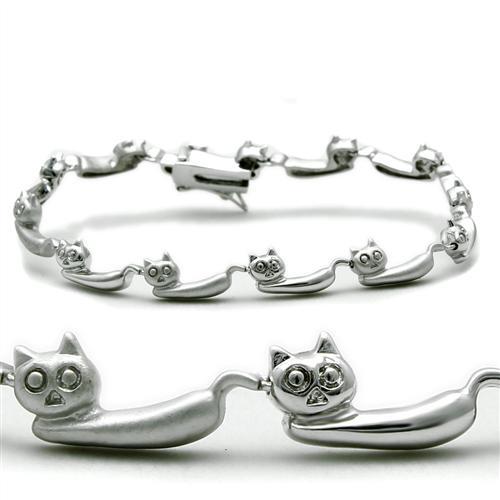 JCE2023 Matte Rhodium & Rhodium Brass Bracelet with No Stone