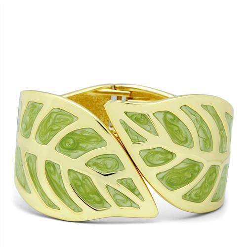 JCE2121 Flash Gold White Metal Bangle with Epoxy  in No Stone