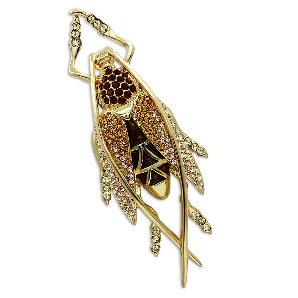 JCE2406 Gold White Metal Brooches with Top Grade Crystal  in Multi Color