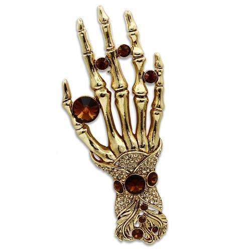 JCE2418 Gold White Metal Brooches with Top Grade Crystal  in Multi Color