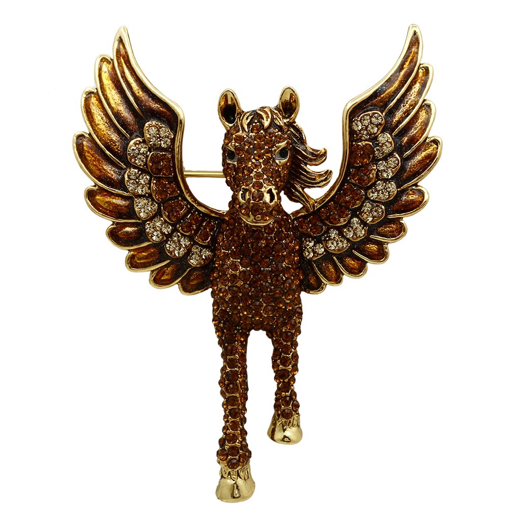 JCE2421 Gold White Metal Brooches with Top Grade Crystal  in Multi Color