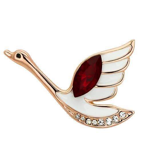 JCE2762 Flash Rose Gold White Metal Brooches with Top Grade Crystal  in Siam