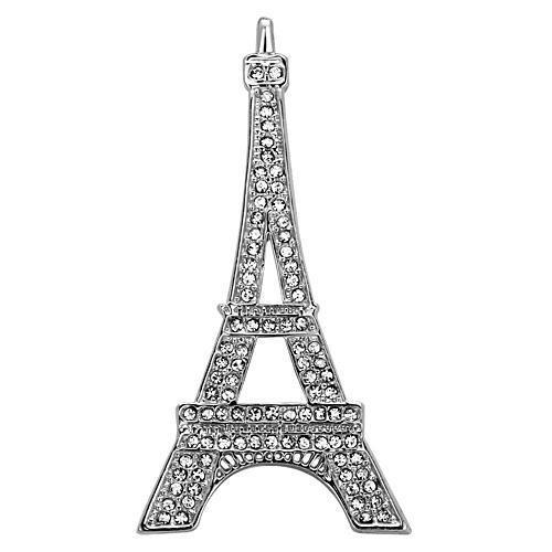 JCE2784 Imitation Rhodium White Metal Brooches with Top Grade Crystal  in Clear