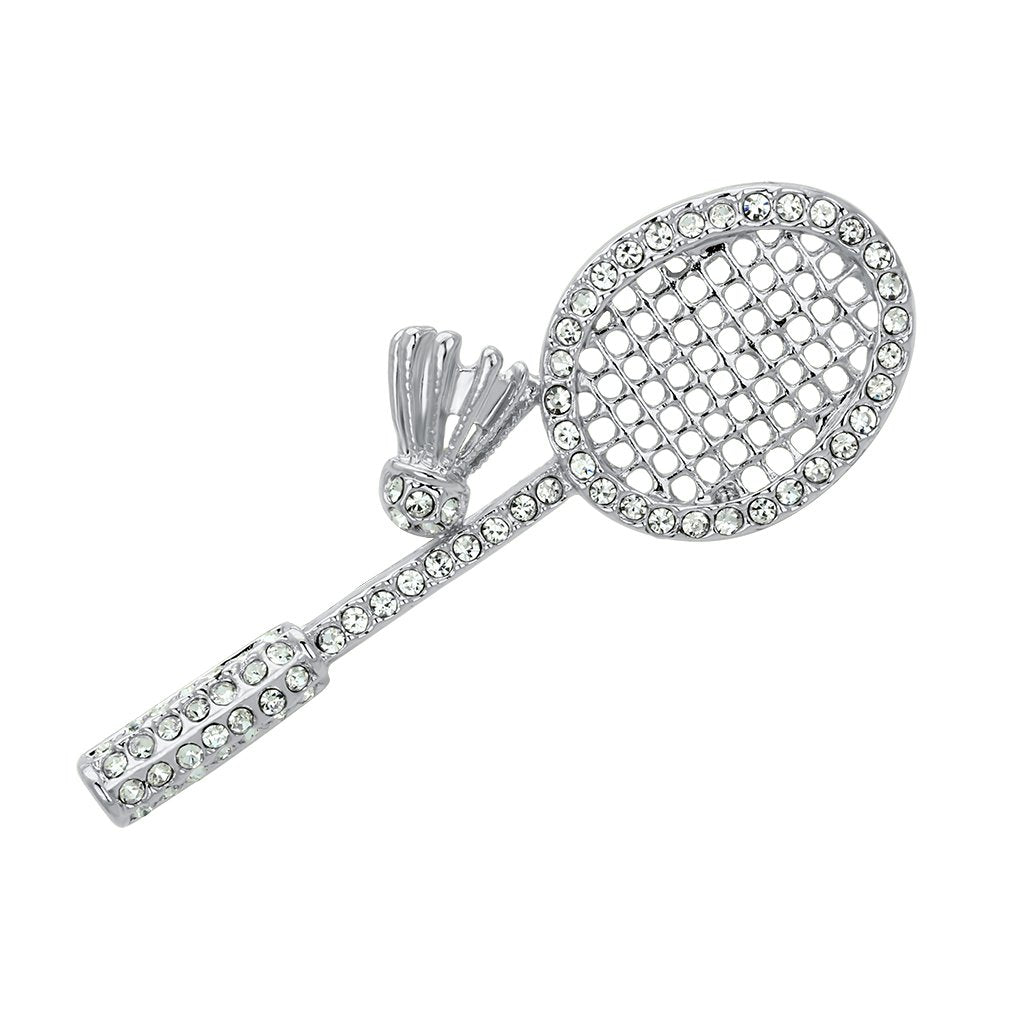 JCE2824 Flash Gold White Metal Brooches with Top Grade Crystal  in Clear