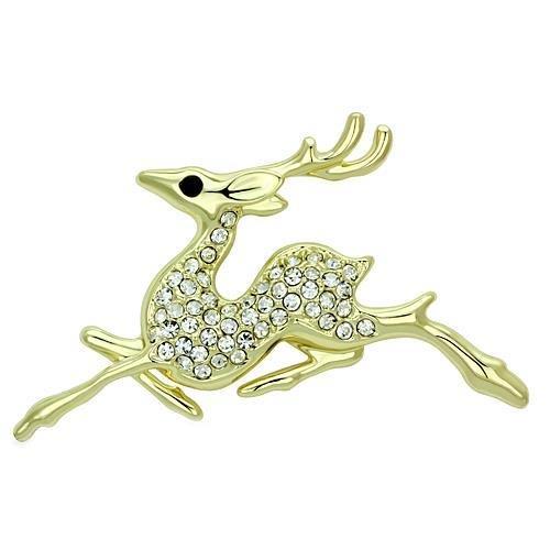 JCE2859 Flash Gold White Metal Brooches with Top Grade Crystal  in Multi Color