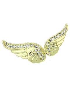 JCE2914 Flash Gold White Metal Brooches with Top Grade Crystal  in Clear