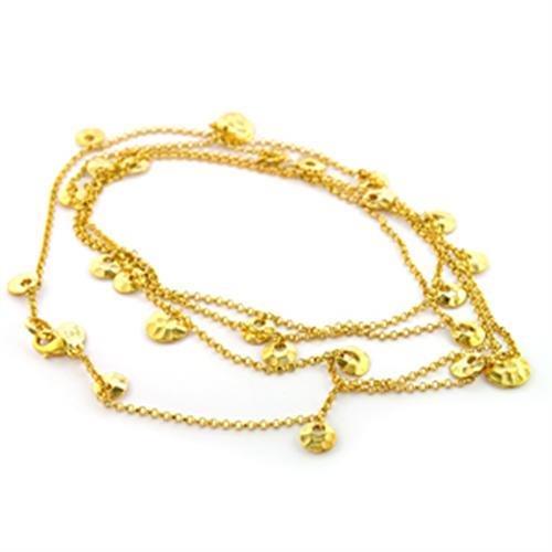 JCE300 Gold Brass Necklace with No Stone