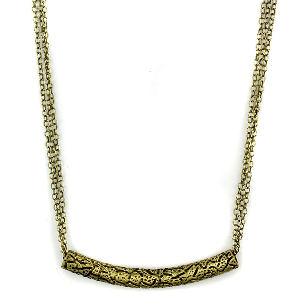 JCE3725 Antique Copper Brass Necklace with No Stone