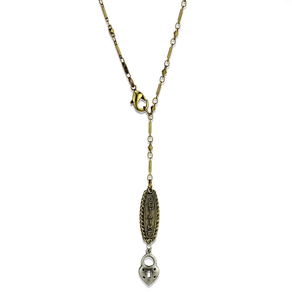 JCE3823 Gold+Antique Silver White Metal Chain Pendant with No Stone