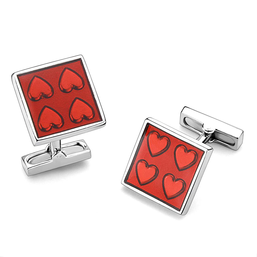 JCE445 Rhodium Brass Cufflink with No Stone