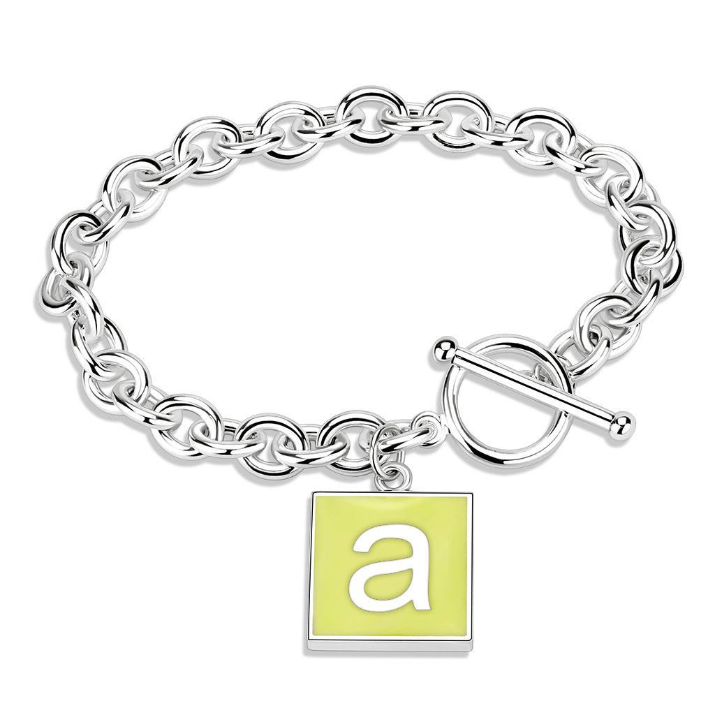 JCE4637 High-Polished Brass Bracelet with Epoxy  in Emerald
