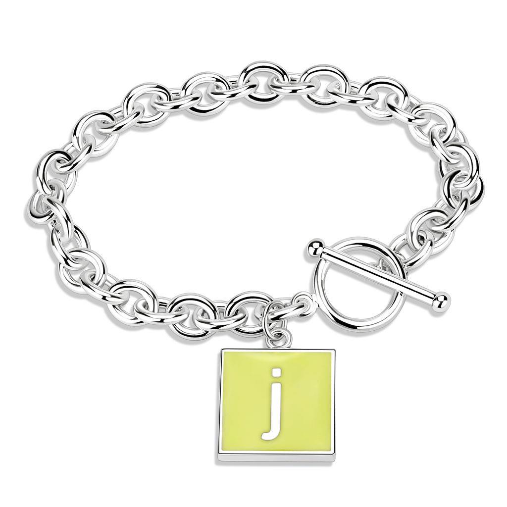 JCE4648 High-Polished Brass Bracelet with Epoxy  in Emerald