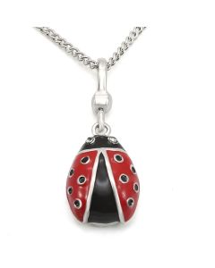 JCES438 Silver 925 Sterling Silver Chain Pendant with Top Grade Crystal  in Black Diamond