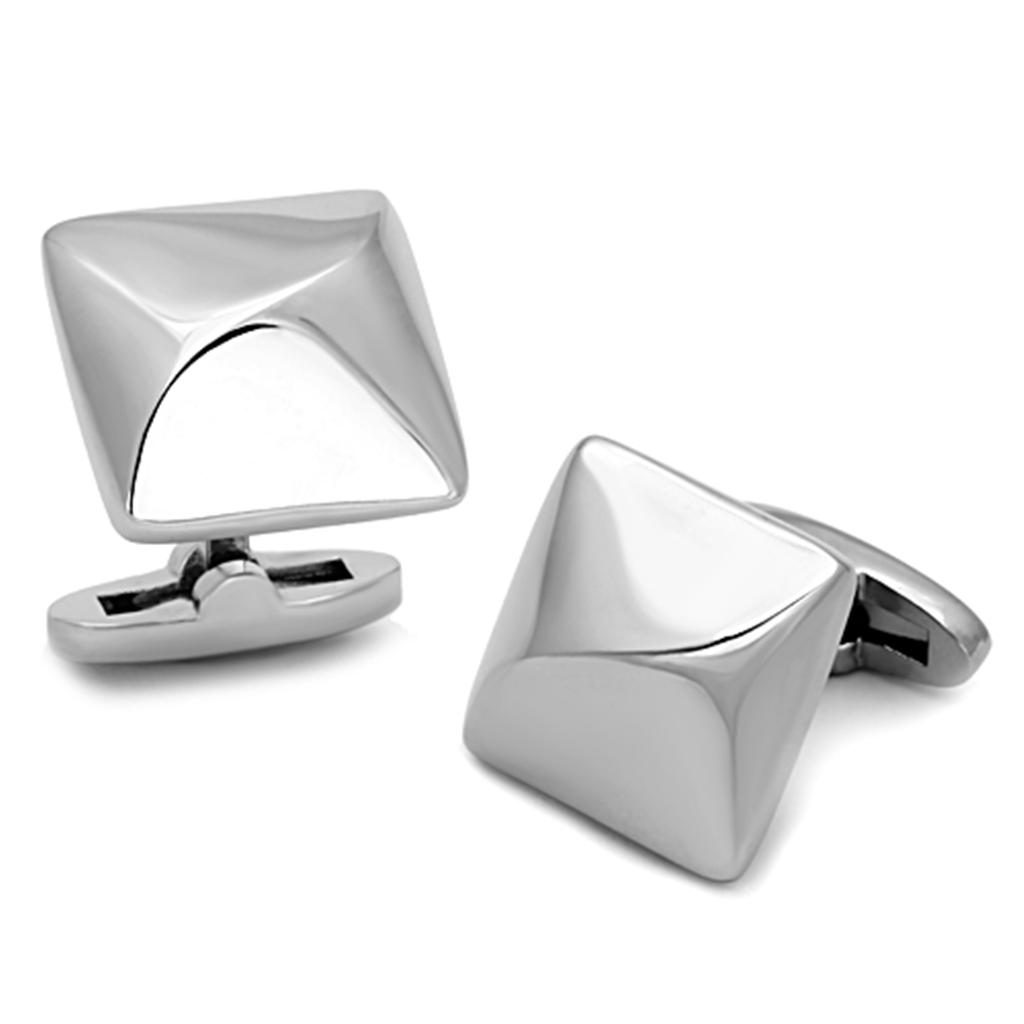 JCE1247 High polished (no plating) Stainless Steel Cufflink with No Stone