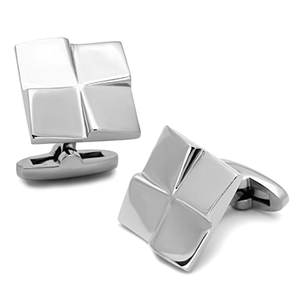 JCE1250 High polished (no plating) Stainless Steel Cufflink with No Stone