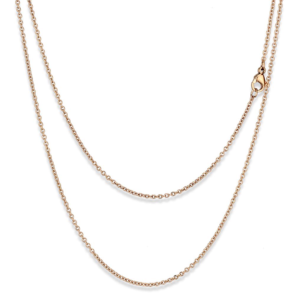 JCE2423R IP Rose Gold(Ion Plating) Stainless Steel Chain with No Stone