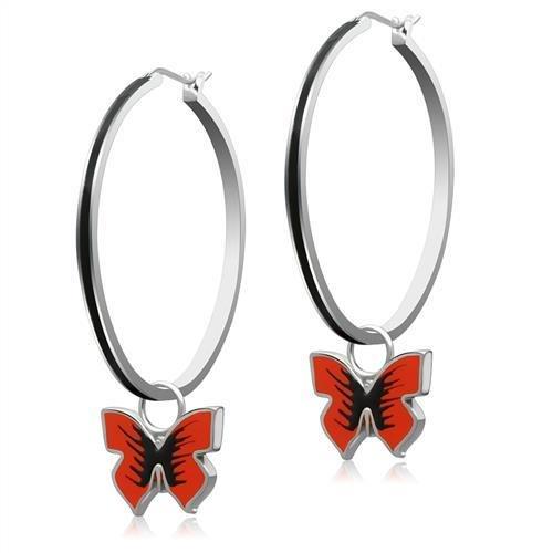 JCE270 High polished (no plating) Stainless Steel Earrings with No Stone-Default Title