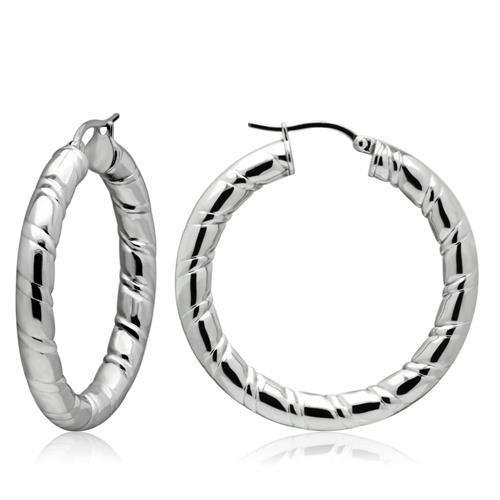JCE431 High polished (no plating) Stainless Steel Earrings with No Stone