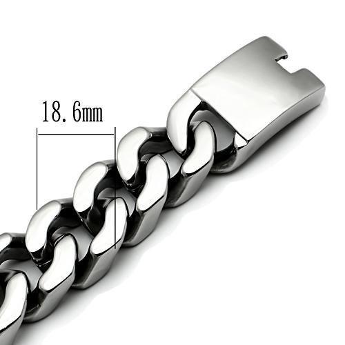 JCE442 High polished (no plating) Stainless Steel Bracelet with No Stone