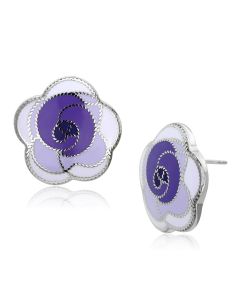 JCE903 High polished (no plating) Stainless Steel Earrings with Epoxy  in Multi Color