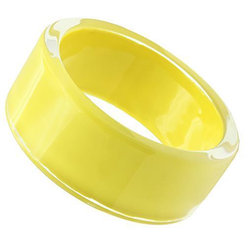 JCE042 Resin Bangle with Synthetic Synthetic Stone in Citrine Yellow