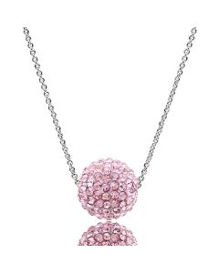JCE060 Rhodium Brass Chain Pendant with Top Grade Crystal  in Emerald