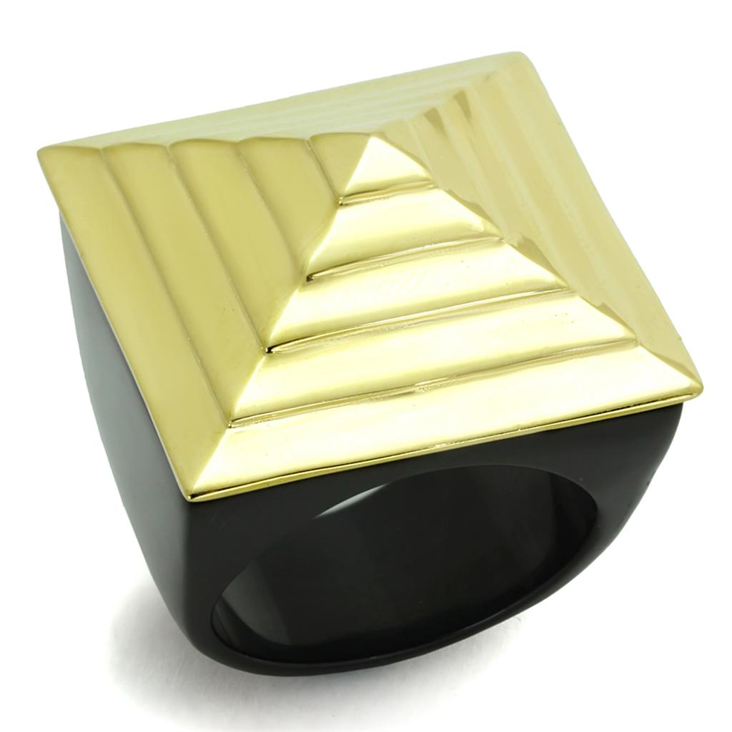 JCE119 IP Gold(Ion Plating) Stainless Steel Ring with No Stone